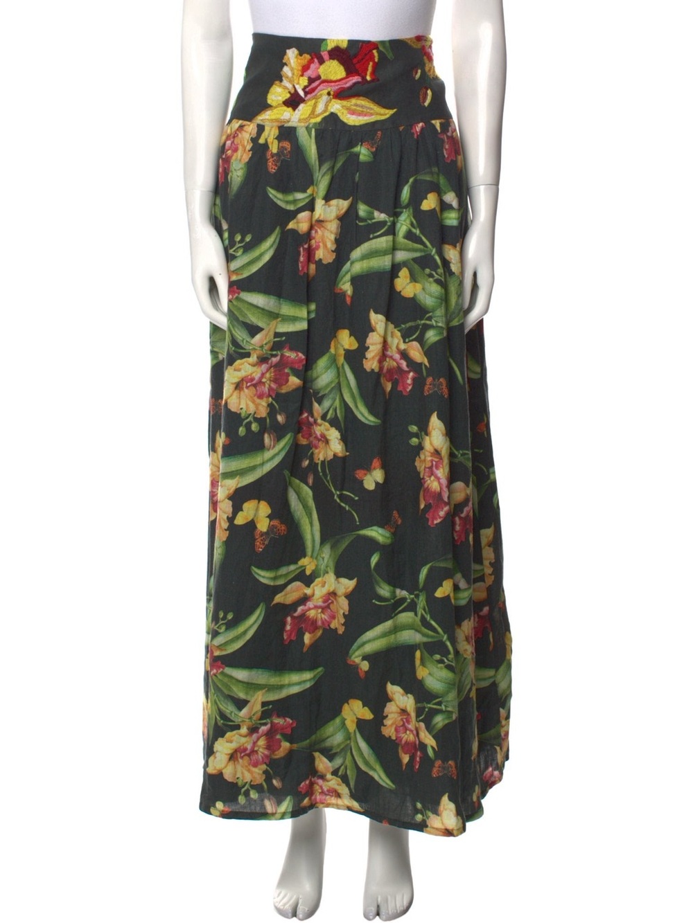 Agua Bendita Linen Maxi Skirt